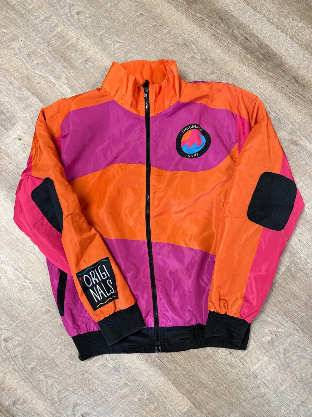 Mens' Originals Orange & Pink Colorblock Windbreaker Jacket
